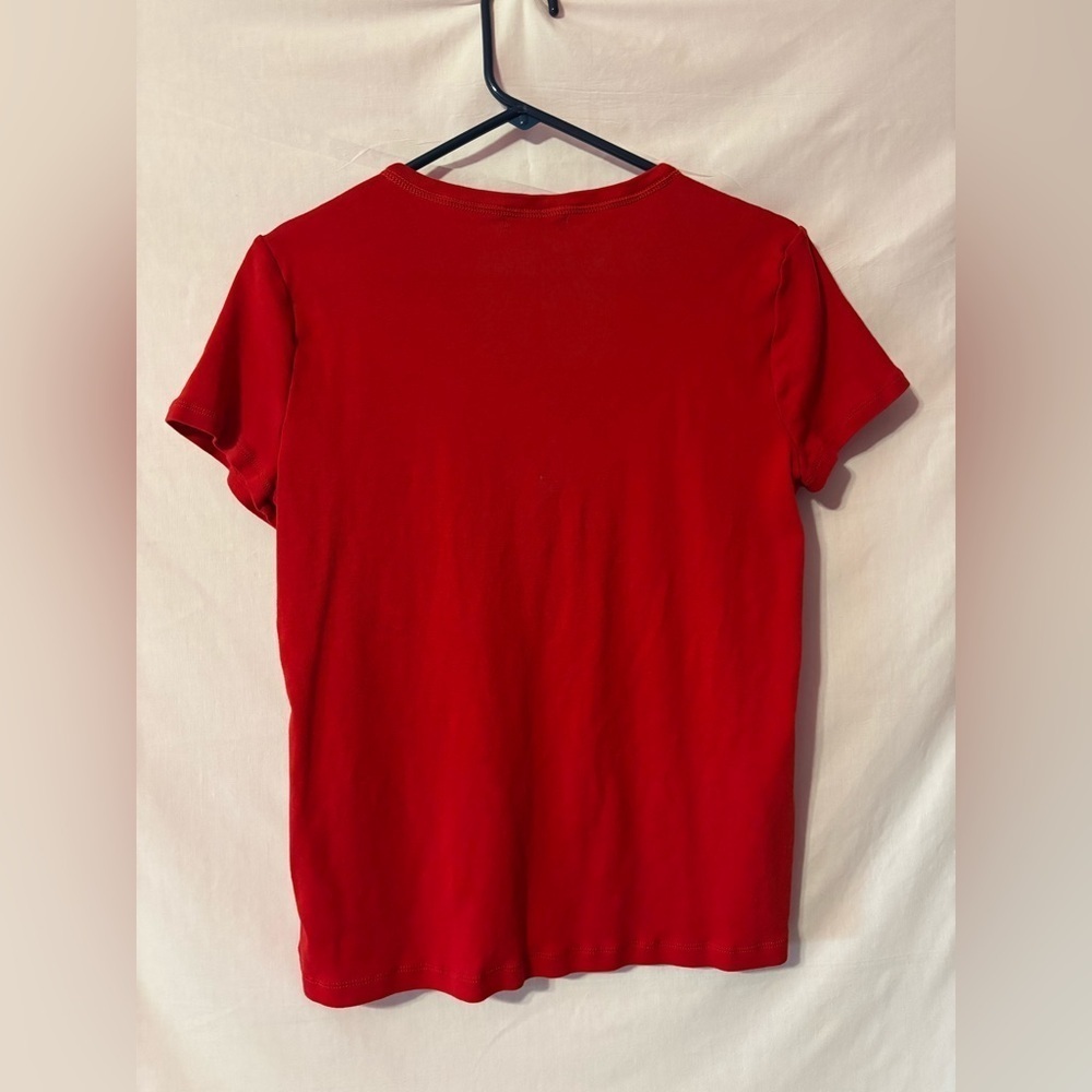 Chaps Women's Vibrant Red Short Sleeve Shirt - Picture 6 of 7